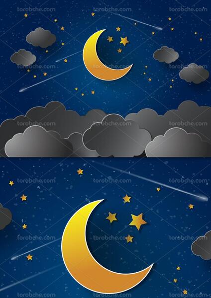 عکس کارتونی آسمان شب