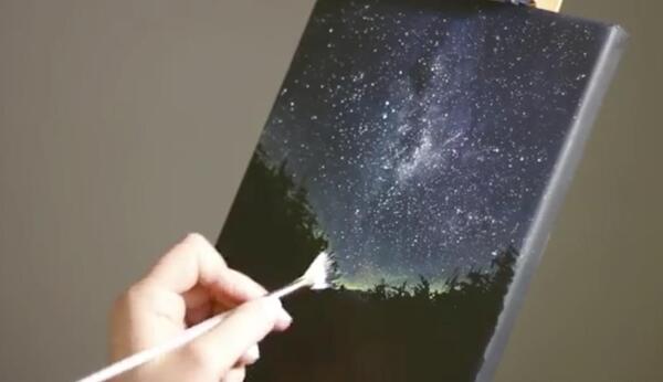 عکس نقاشی آسمان شب