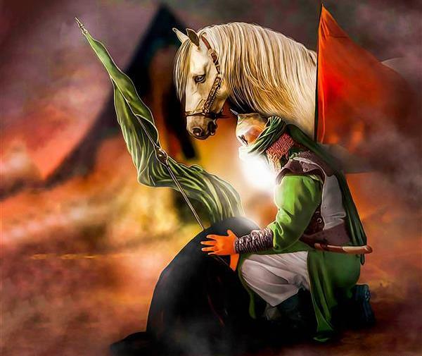 عکس جنگیدن امام حسین