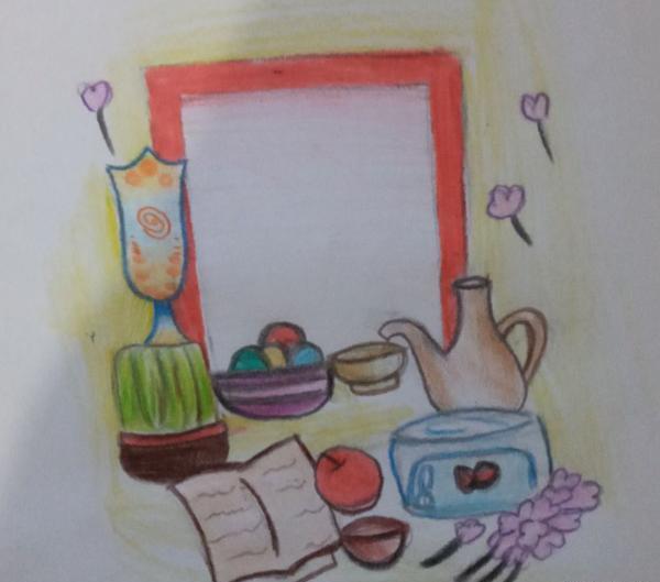 عکس سفره هفت سین برای نقاشی کودکانه