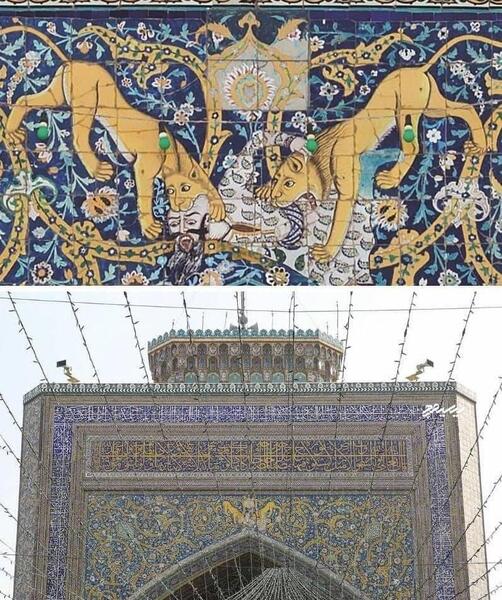 چرا کنار عکس امام علی شیر است