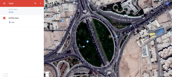 عکس هوایی میدان امام حسین تهران