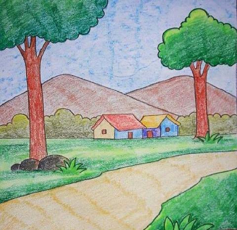 عکس نقاشی از طبیعت ساده