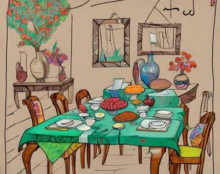 عکس سفره هفت سین نقاشی کلاس اول