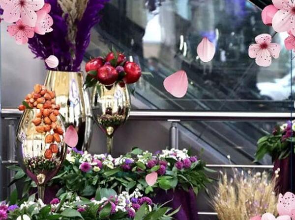 عکس سفره هفت سین با تنگ شیشه ای