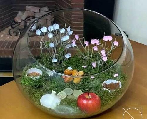 عکس سفره هفت سین با تنگ شیشه ای