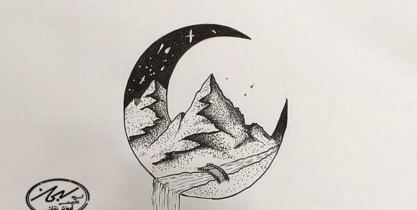 عکس نقاشی دایره سیاه سفید