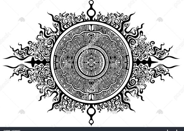 عکس نقاشی دایره سیاه سفید