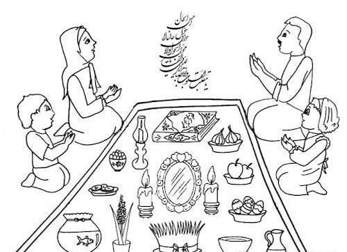 عکس سفره هفت سین ساده نقاشی