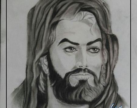 عکس امام حسین نقاشیش