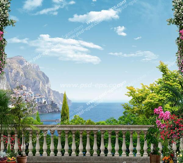 عکس طبیعت کوه و دریا