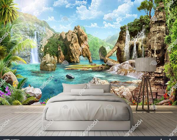 عکس طبیعت کوه و دریا
