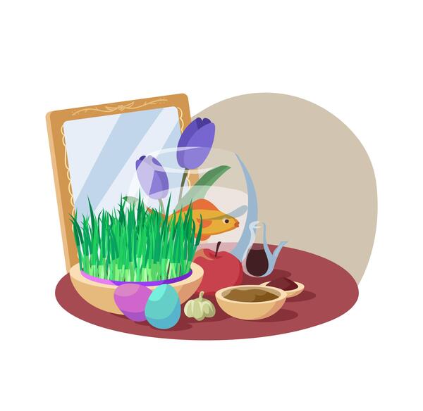 دانلود عکس نقاشی سفره هفت سین