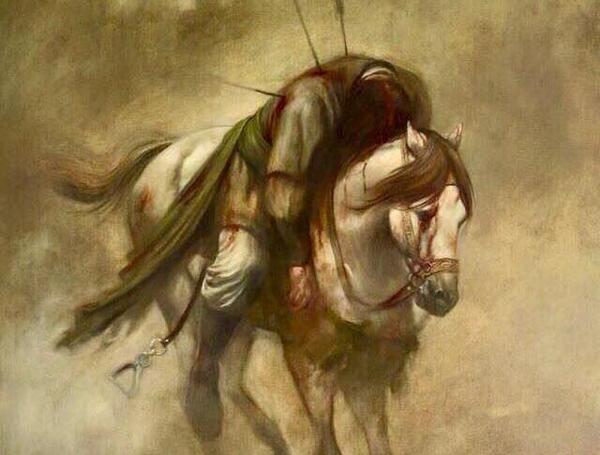 عکس اسب امام حسین و خودش