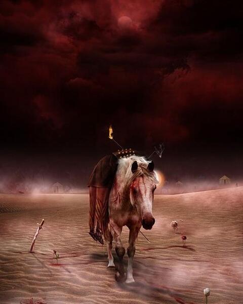 عکس امام حسین روی اسبش