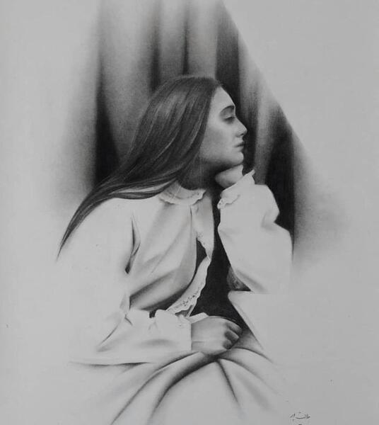 عکس عاشقانه نقاشی سیاه قلم