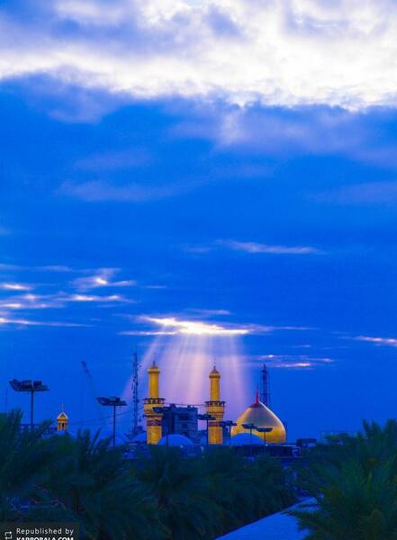عکس امام حسین در آسمان کربلا