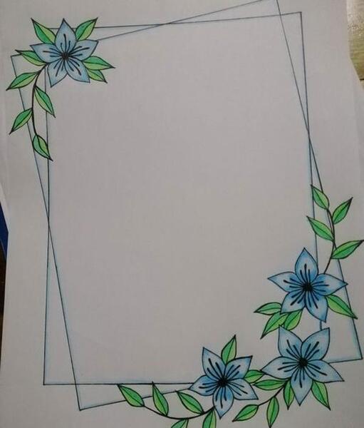 عکس گل حاشیه کاغذ