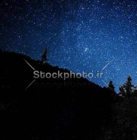 عکس طبیعت شب پر ستاره