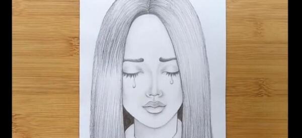 عکس نقاشی های دخترانه غمگین