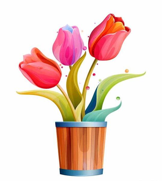 عکس طراحی گل لاله