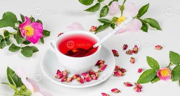 عکس چای گل رز