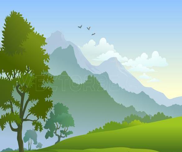 عکس کارتونی از طبیعت سبز