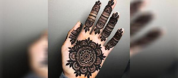 عکس گل با حنا