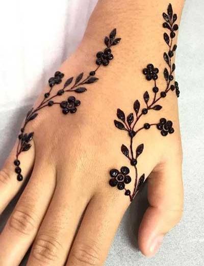 عکس گل با حنا