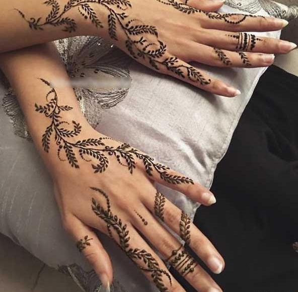 عکس گل با حنا