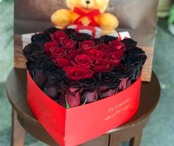 عکس گل و قلب مشکی