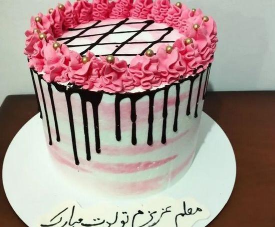 عکس کیک خانومم تولدت مبارک