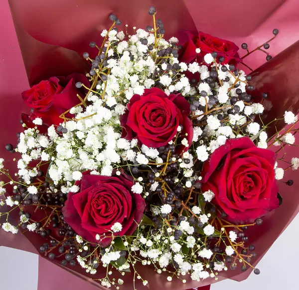 عکس گل ژیپسوفیلا و رز
