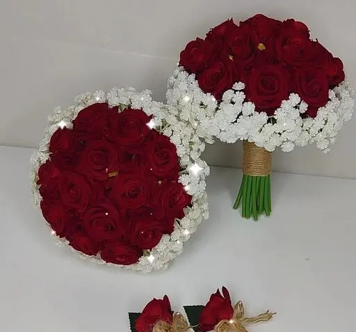 عکس گل ژیپسوفیلا و رز