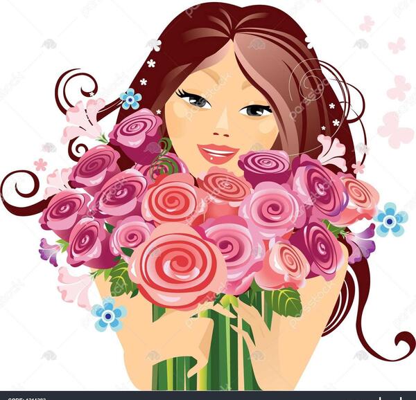 عکس کارتونی گل رز