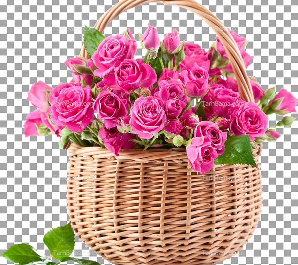 عکس سبد گل رز قرمز و سفید