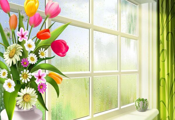 عکس گل و گلدان برای نقاشی