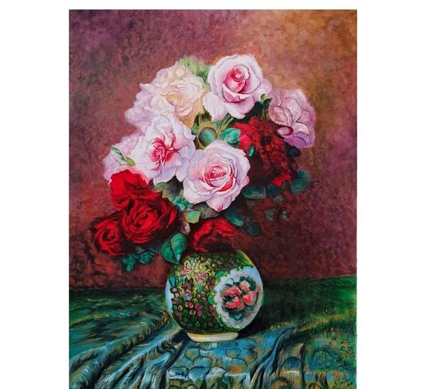 عکس گل و گلدان برای نقاشی