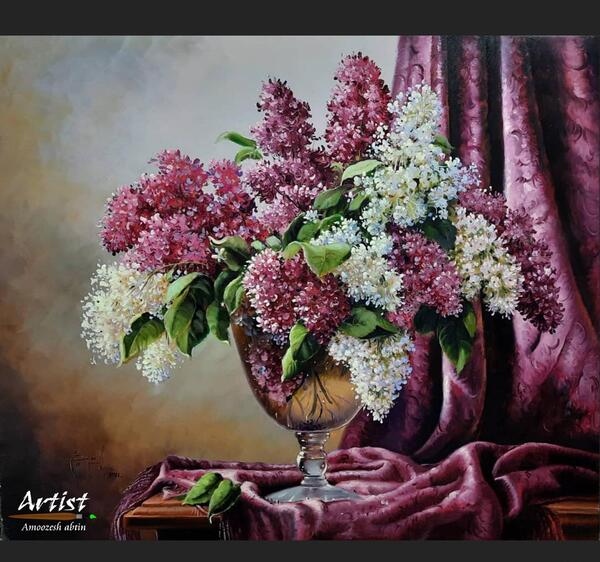 عکس گل و گلدان برای نقاشی