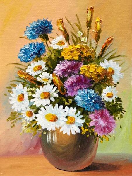 عکس گل و گلدان برای نقاشی