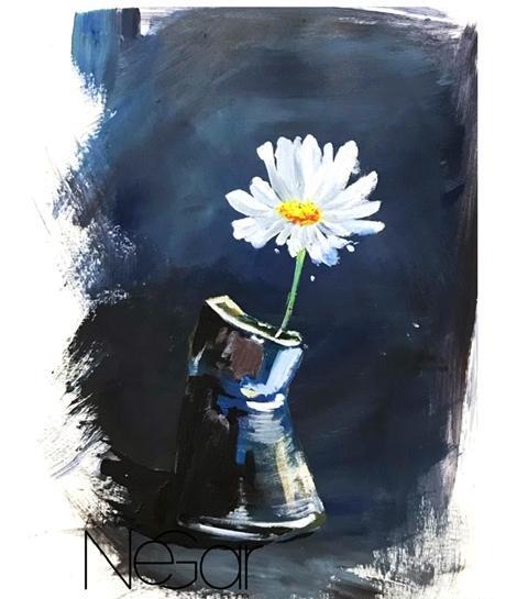 عکس گل و گلدان برای نقاشی