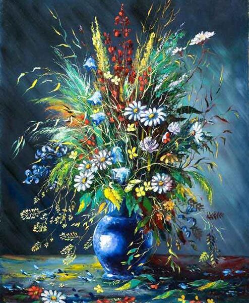 عکس گل و گلدان برای نقاشی