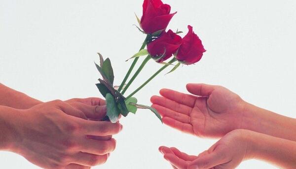 عکس هدیه دادن گل عاشقانه