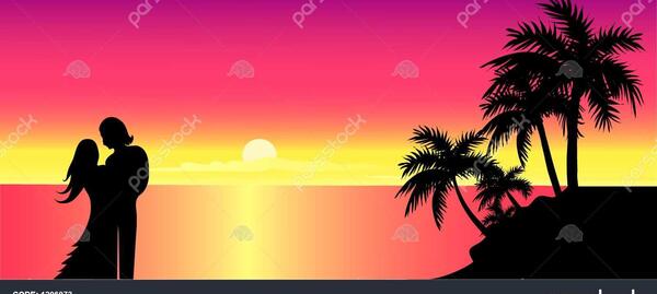 عکس غروب عاشقانه دو نفره