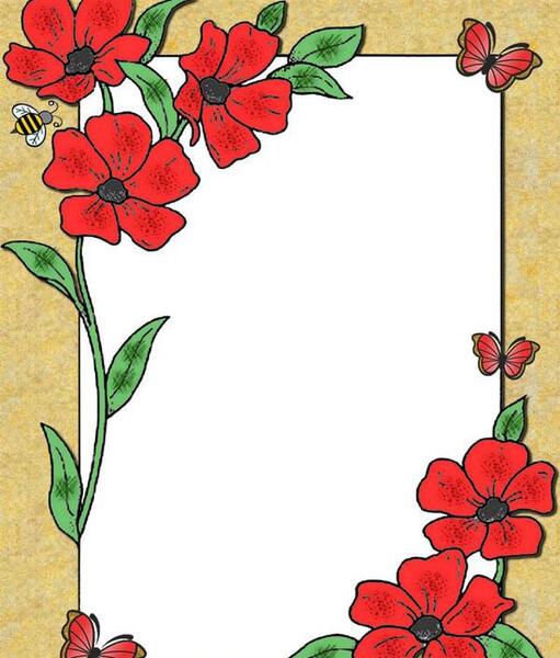 عکس حاشیه گل ساده