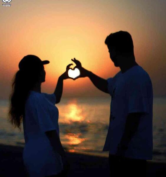 عکس عاشقانه غروب دریا