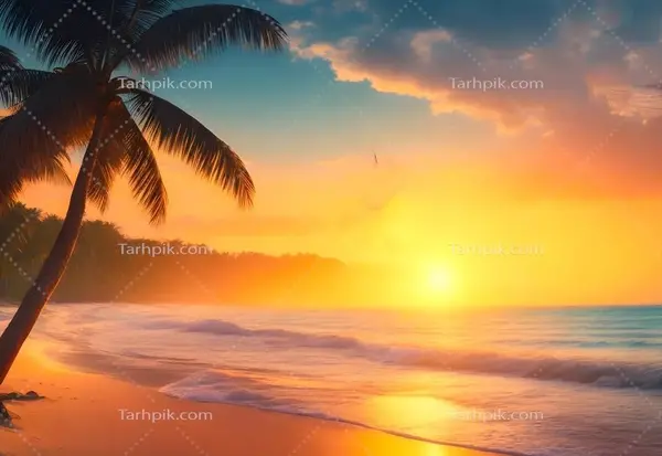 عکس عاشقانه غروب دریا