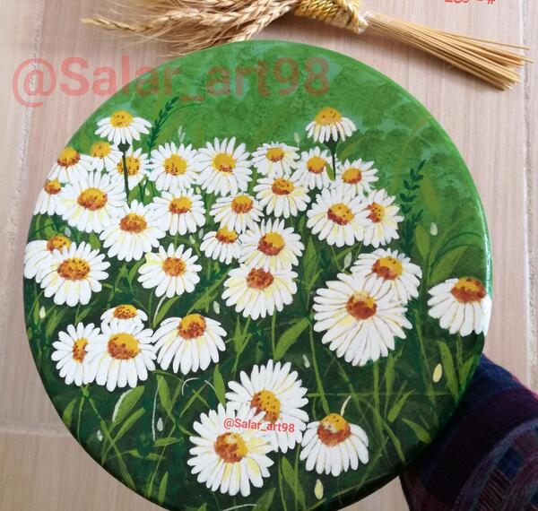 عکس گل بابونه در دست دختر