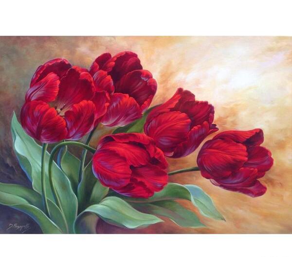 عکس نقاشی گل لاله سیاه قلم