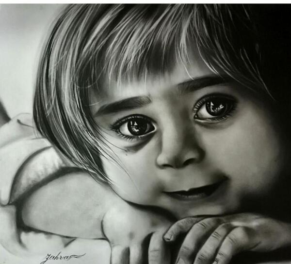 عکس نوزاد سیاه قلم